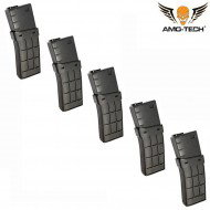 Set 5 hi-caps magazines 450bb juliett black for m4 series amo-tech® (amt-hc-juliett-bk-5)
