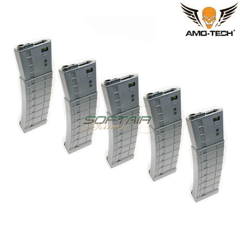 Set 5 hi-caps magazines 450bb apples black for m4 series amo-tech® (amt-hc-apples-bk-5)