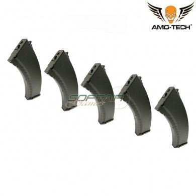 Set 5 caricatori maggiorati flash 500bb tango black per serie akm amo-tech® (amt-hcf-tango-bk-5)