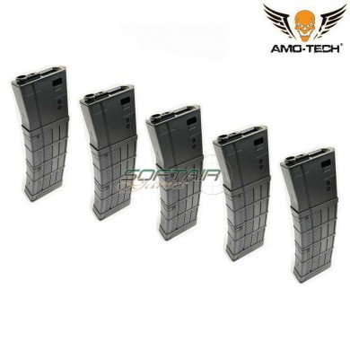 Set 5 hi-caps magazines 450bb zulu black for m4 series amo-tech® (amt-hc-zulu-bk-5)