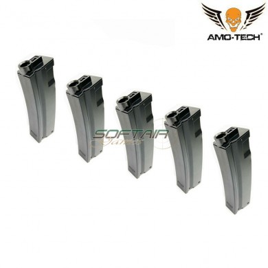 Set 5 mid-caps short magazines 60bb november black for mp5 series amo-tech® (amt-mcs-nov-bk-5)