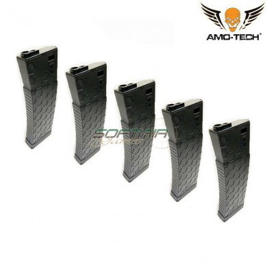 Set 5 mid-caps magazines 140bb bravo2 black for m4 series amo-tech® (amt-mc-bravo2-bk-5)