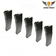 Set 5 mid-caps magazines 140bb bravo2 black for m4 series amo-tech® (amt-mc-bravo2-bk-5)