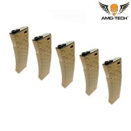Set 5 caricatori monofilari 200bb bravo3 dark earth per serie m4 amo-tech® (amt-mc-bravo3-de-5)