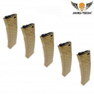 Set 5 caricatori maggiorati flash 410bb bravo dark earth per serie m4 amo-tech® (amt-hcf-bravo-de-5)