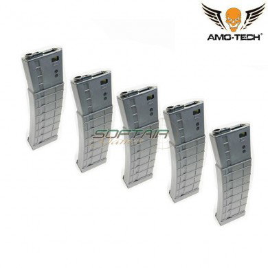 Set 5 hi-caps flash magazines 410bb apples black for m4 series amo-tech® (amt-hcf-apples-bk-5)