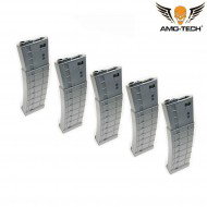 Set 5 hi-caps flash magazines 410bb apples black for m4 series amo-tech® (amt-hcf-apples-bk-5)