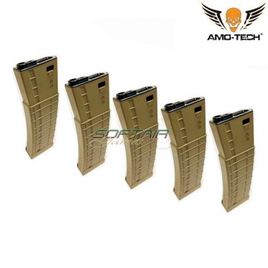 Set 5 caricatori maggiorati flash 410bb apples dark earth per serie m4 amo-tech® (amt-hcf-apples-de-5)