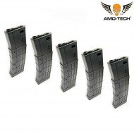 Set 5 caricatori maggiorati flash 410bb zulu black per serie m4 amo-tech® (amt-hcf-zulu-bk-5)