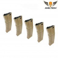 Set 5 hi-caps flash magazines 410bb zulu dark earth for m4 series amo-tech® (amt-hcf-zulu-de-5)