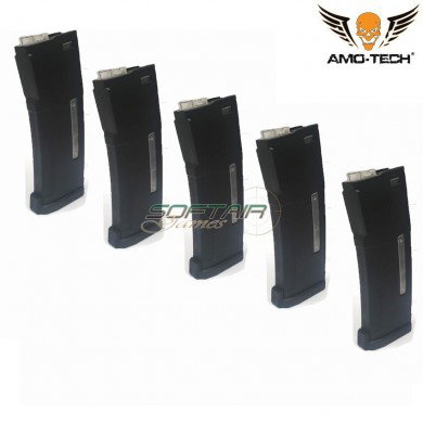 Set 5 caricatori maggiorati flash 380bb epm golf black per serie m4 amo-tech® (amt-hcf-golf-bk-5)