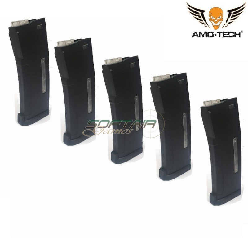 Set 5 hi-caps flash magazines 380bb epm golf black for m4 series amo-tech® (amt-hcf-golf-bk-5)