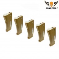 Set 5 caricatori maggiorati flash 380bb epm golf dark earth per serie m4 amo-tech® (amt-hcf-golf-de-5)