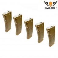 Set 5 caricatori maggiorati flash 320bb gen.3 oscar dark earth per serie m4 amo-tech® (amt-hcf-oscar-de-5)