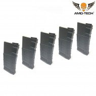 Set 5 caricatori maggiorati flash 500bb charlie black per serie sr25 amo-tech® (amt-hcf-charlie-bk-5)