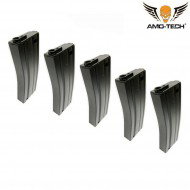 Set 5 mid-caps magazines 70bb india3 black for m4 series amo-tech® (amt-mc-india3-bk-5)