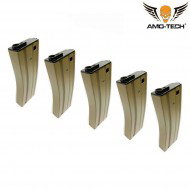 Set 5 mid-caps magazines 70bb india3 dark earth for m4 series amo-tech® (amt-mc-india3-de-5)