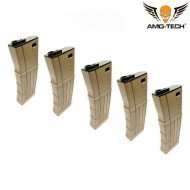 Set 5 caricatori monofilari 160bb zulu dark earth per serie m4 amo-tech® (amt-mc-zulu-de-5)