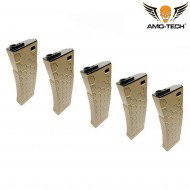 Set 5 caricatori monofilari 160bb bravo dark earth per serie m4 amo-tech® (amt-mc-bravo-de-5)