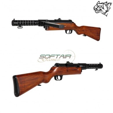 Electric rifle bergmann mp18 aeg smg full metal & real wood snow wolf (sw-027056)