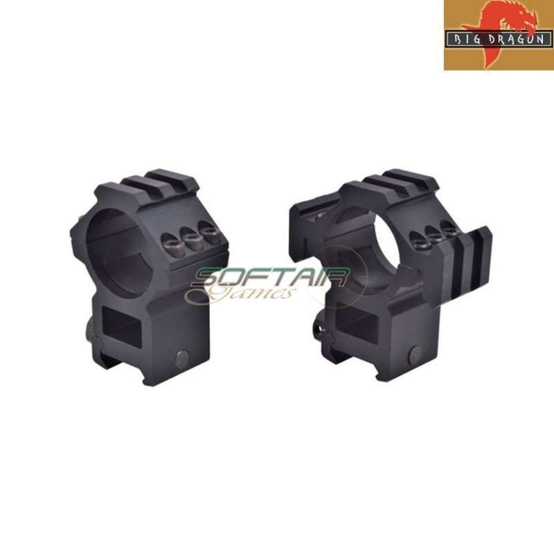 High set scope ring 30mm tube for 20mm rail black big dragon (bd-9168)