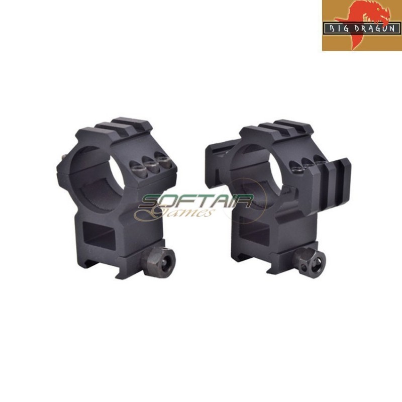 High set scope ring 30mm tube for 20mm rail black big dragon (bd-9168)