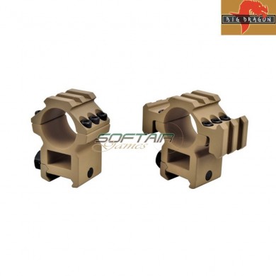 High set scope ring 30mm tube for 20mm rail dark earth big dragon (bd-9168b)