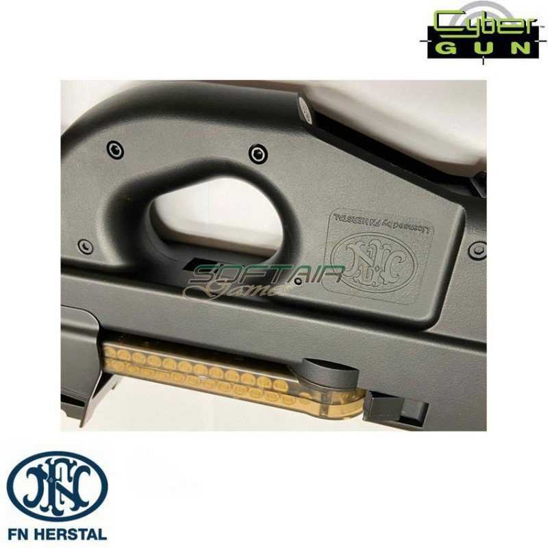 Electric rifle p90 fn herstal black w/built in red dot cybergun (200994)