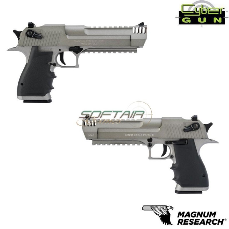 Pistola a co2 semi/full auto desert eagle l6 mk xix .50ae silver cybergun (950504)
