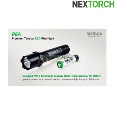 Flashlight p8a 660 lumens led black nextorch (nxt-l300010054)