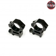 Set 2 Anelli 25.4mm Ottica Per 20mm Rail Gun Five (gf-035)
