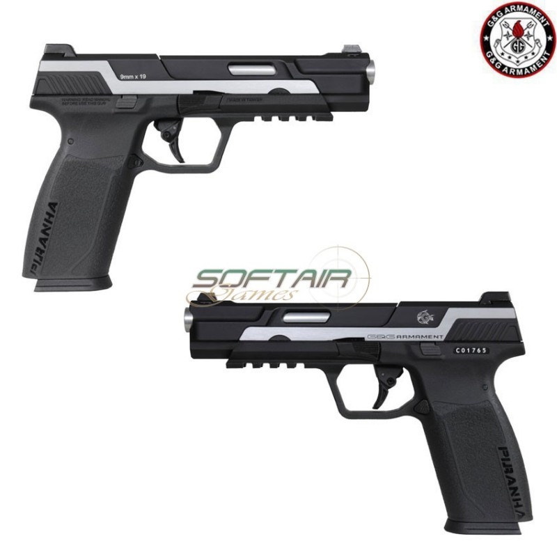 Gas gbb pistol piranha mki silver g&g (gg-pirs)