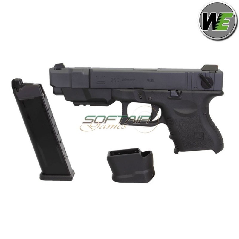 Pistola a gas glock 26c advanced black we (we-12621)