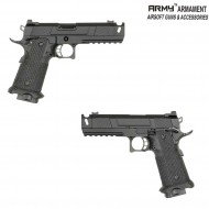 Pistola a gas custom 5.1 hi-capa black c/costa compensatore army™ armament® (arm-212019)