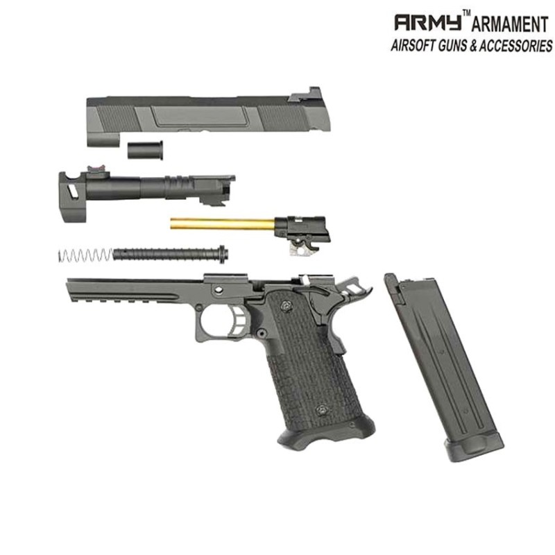 Gas gbb pistol custom 5.1 hi-capa black w/costa compensator army™ armament® (arm-212019)