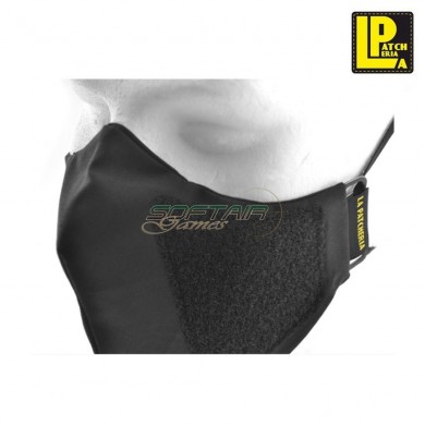 Men's black face mask with velcro patcheria (lp-fm002)
