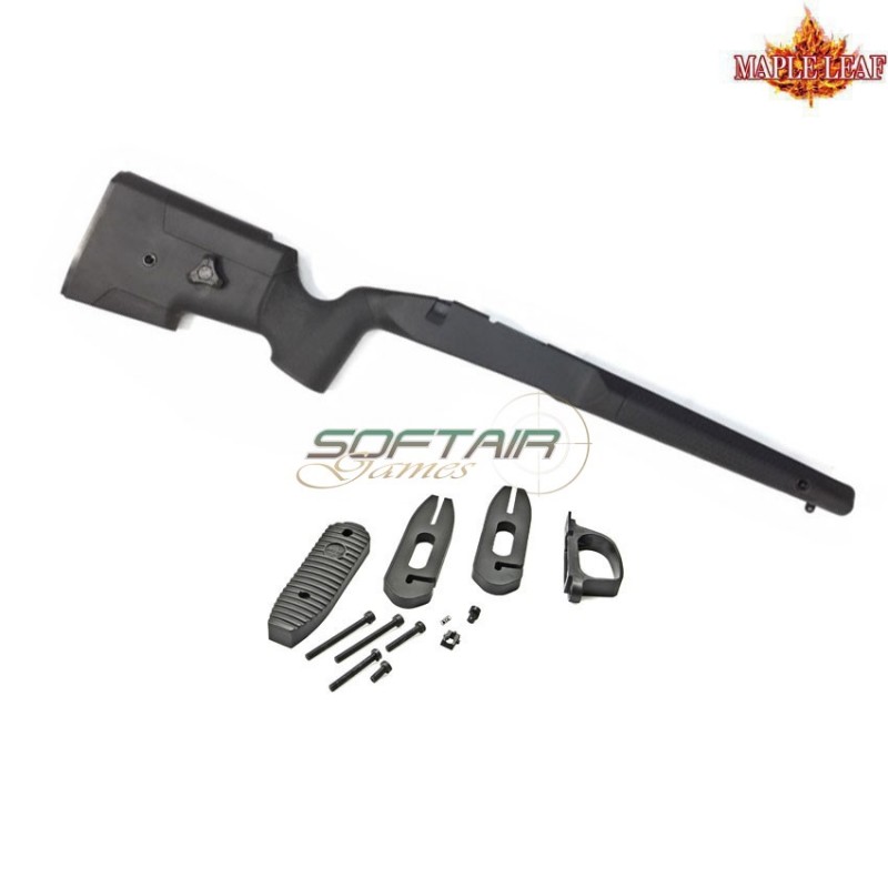 Stock set mlc-s1 black for spring rifle for vsr maple leaf (ml-mlc-s1bk)