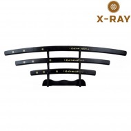 Set 3 katanas with scabbard and handle black wooden x-ray (xr-jl048bs)
