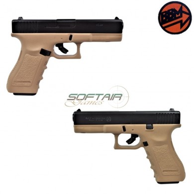 Blank Pistol Gap Pak Tan/Black Caliber 9 Bruni (br-1401bt)