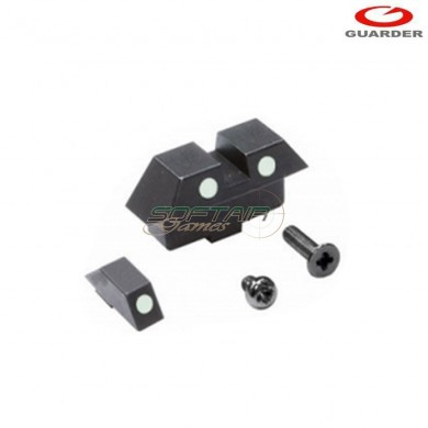 Night white steel sight set for marui glock 17 guarder (glk-41-white)