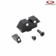 Night white steel sight set for marui glock 17 guarder (glk-41-white)