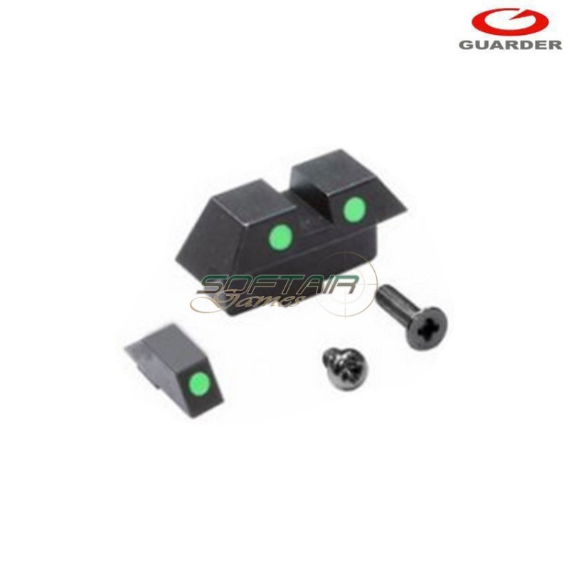 Night green steel sight set for marui glock 17 guarder (glk-41-green)