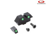 Night green steel sight set for marui glock 17 guarder (glk-41-green)