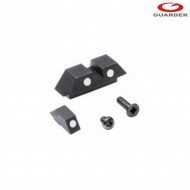 Set tacche di mira night white in acciaio per marui glock 18 guarder (glk-42-white)