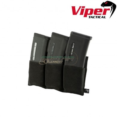 Triple elastic magazines pouch black viper tactical (vit-vtmagplblk)