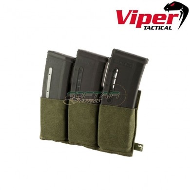 Triple elastic magazines pouch green viper tactical (vit-vtmagplg)
