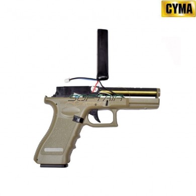 Pistola elettrica glock g18c tan aep full set mosfet version cyma (cm-cm030upt)