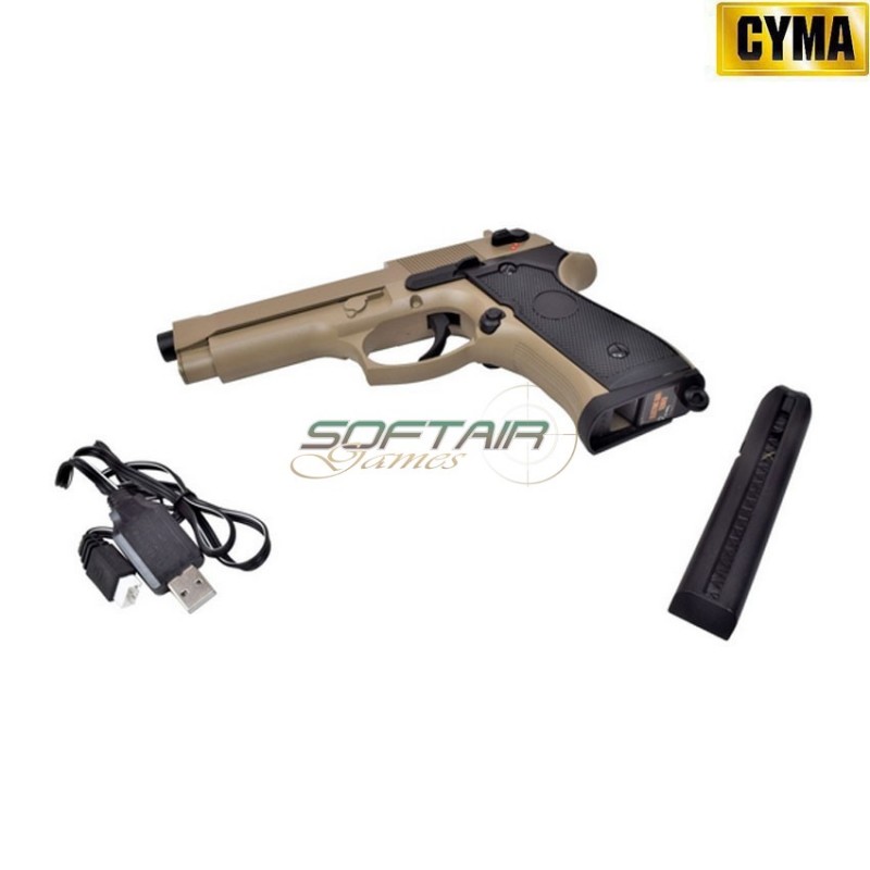 Electric pistol m92 tan aep full set mosfet version cyma (cm-cm126upt)