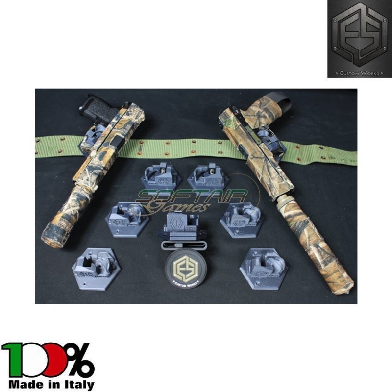 Fondina rigida fast MOLLE system per mk23 versione sinistra black base e.s. custom works (escw-52)
