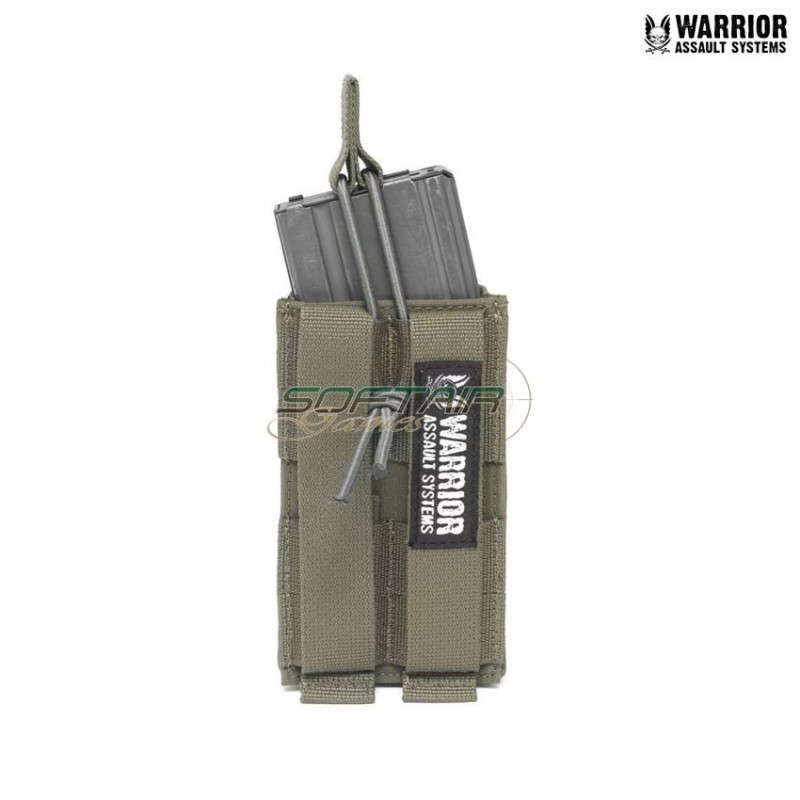 Single fast open m4 5.56mm magazine pouch ranger green warrior assault systems (w-eo-smop-rg)
